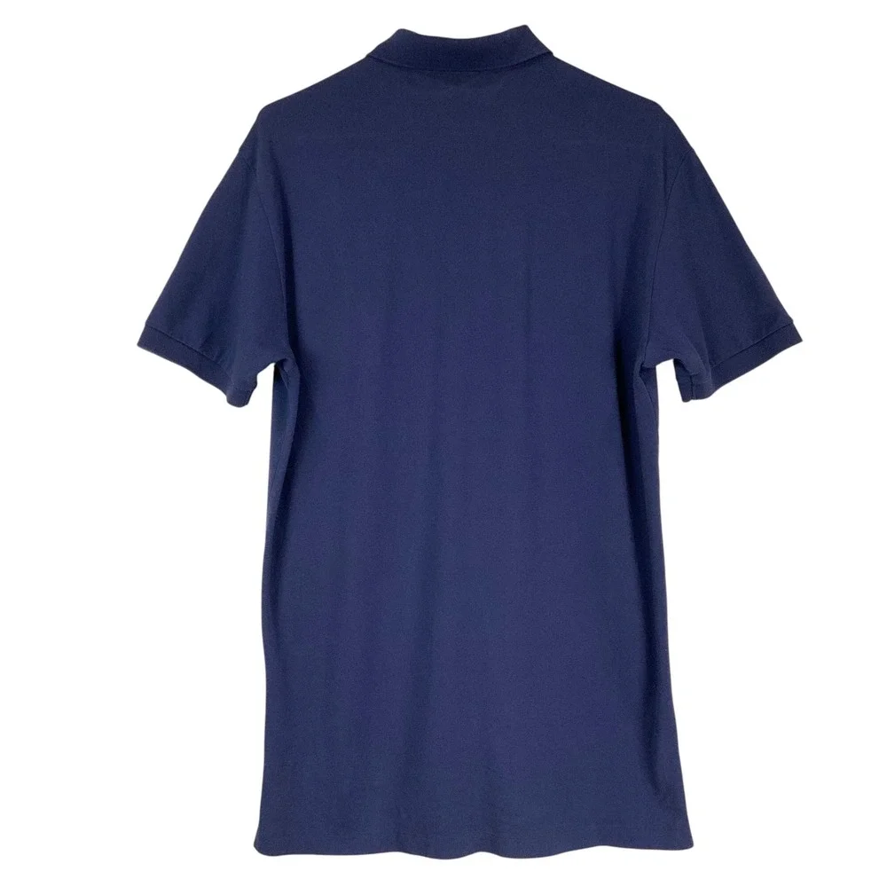 Polo Ralph Lauren Navy Blue Polo Shirt Medium Button Collared Short Sleeve Logo